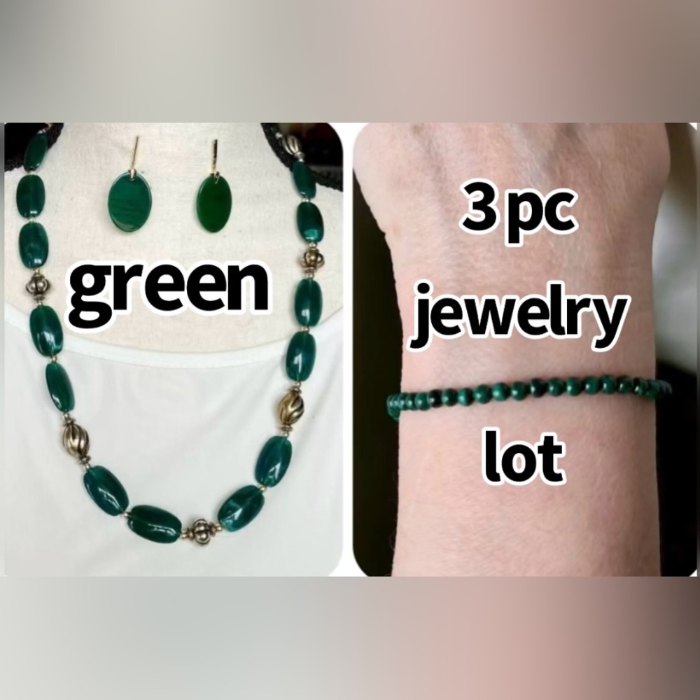 Jewelry lot (GUC) green 3 pc - jewelry